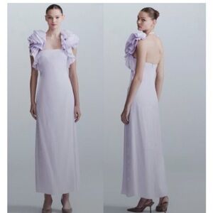 Elegant Lavender Ruffle Dress